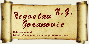 Negoslav Goranović vizit kartica